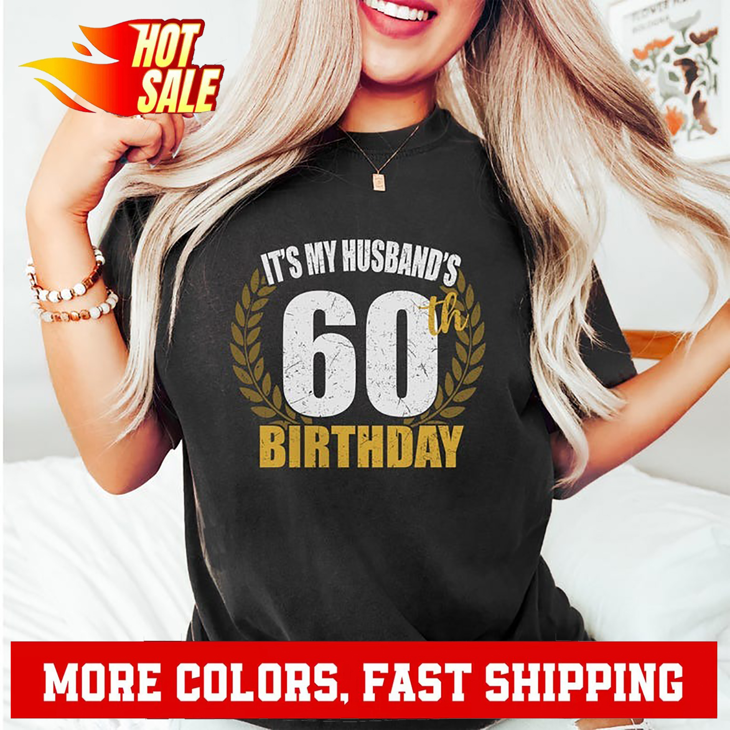 60th Birthday Husband Shirt From Wife, Mom Gift For Women, 60 Years Tee For H... - Picture 2 of 20
