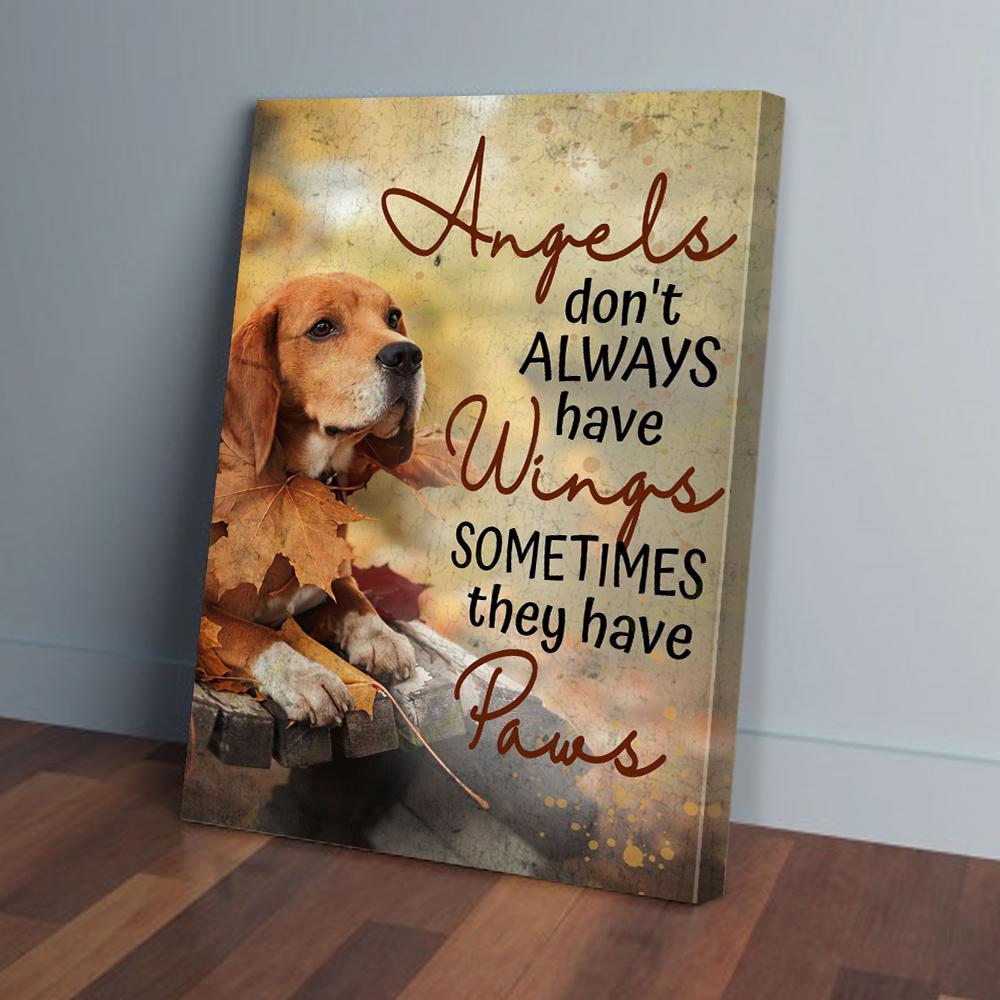 Angel Don't Always Have Wings Beagle Matte Poster, Canvas - Picture 2 of 11
