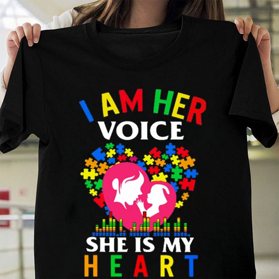 Autism Mom shirt, I Am Her Voice She Is My Heart, Autism shirt, Autism Awaren... - Picture 2 of 20