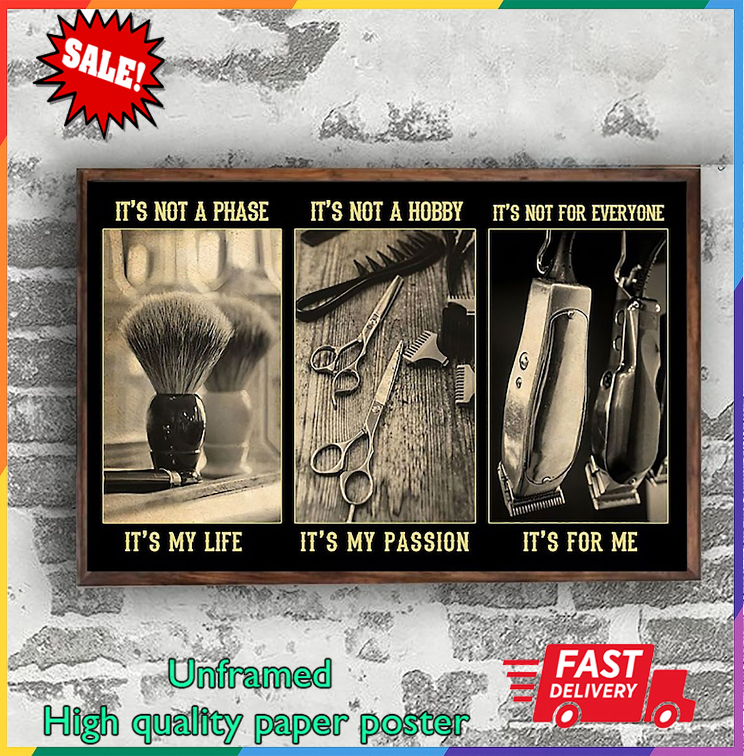 Barber Hairdresser Hair Stylist Poster It’s Not A Phase It’s My Life Poster W…