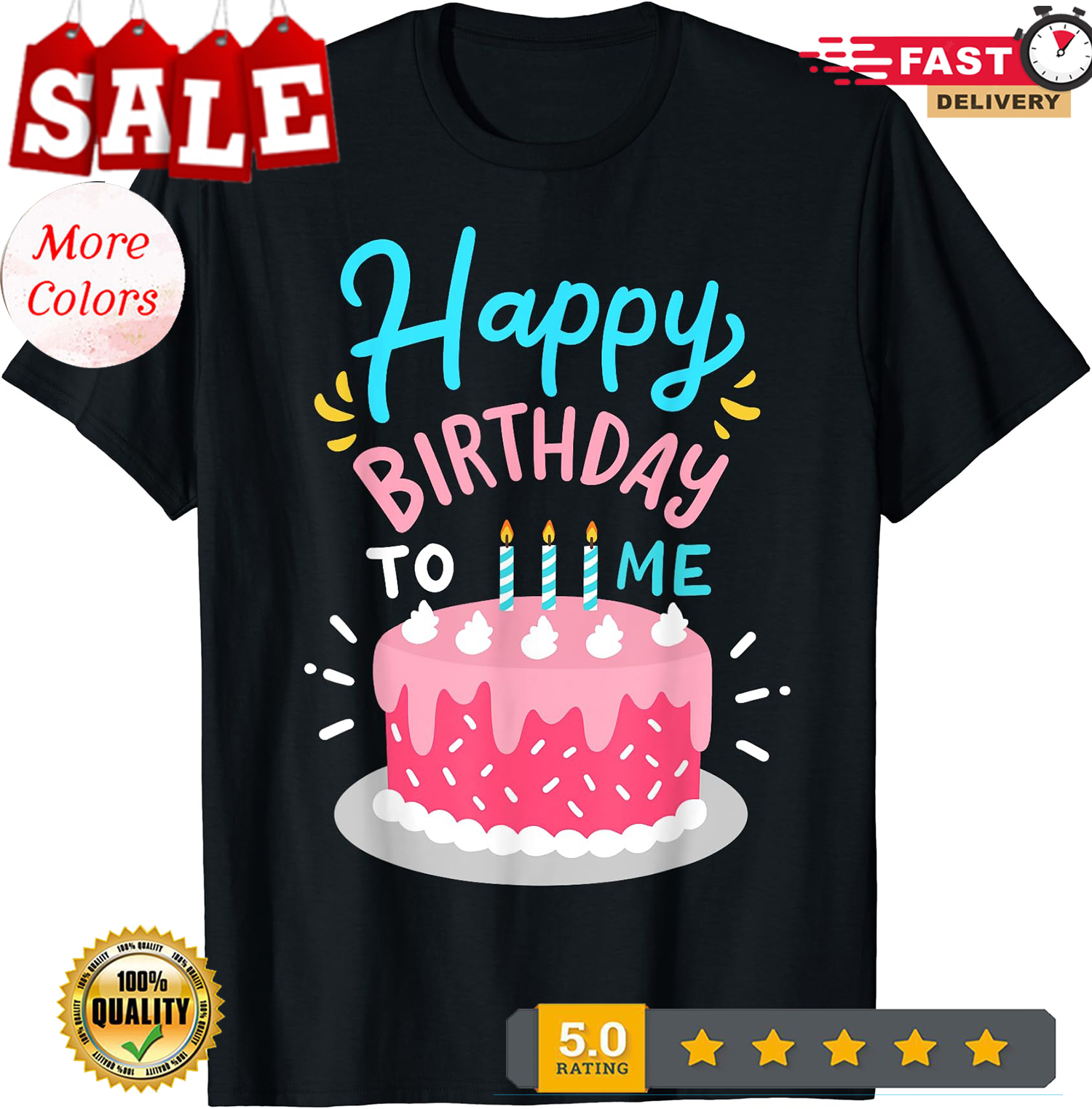Birthday Party Happy Birthday To Me Funny Tee Unisex T-Shirt - Picture 2 of 20