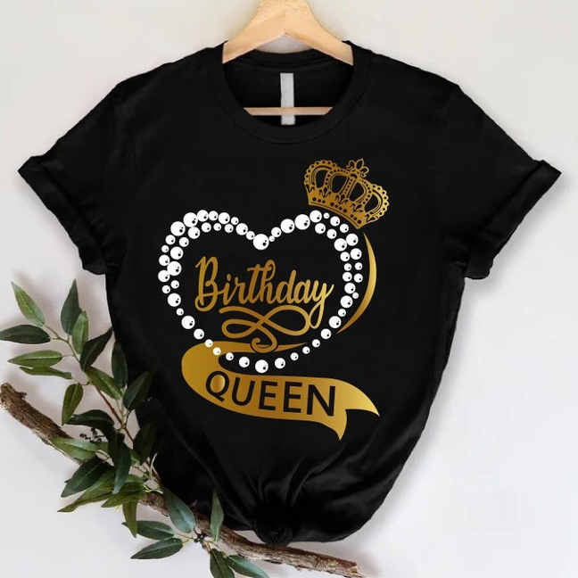 Birthday Queen Shirt,Heart Pearl Birthday Shirt,Crown Birthday Party Shirt,Wo... - Picture 2 of 12