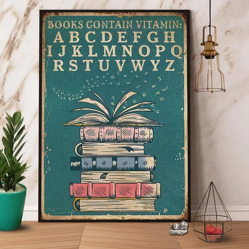 Books Contain Vitamin Paper Poster No Frame Matte Poster Wall Art Decor – Ken…