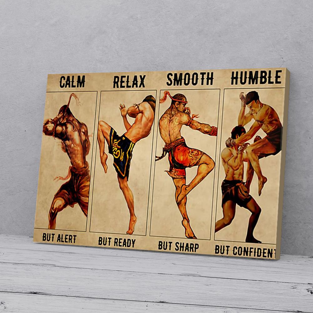Calm Relax Smooth Humble Muay Thai Matt Poster, Leinwand Wandbild - Bild 2 von 11