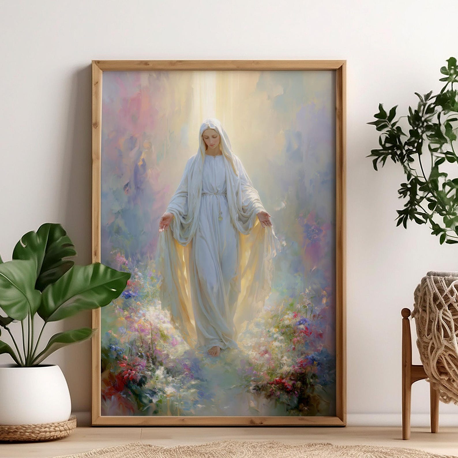 Catholic of Mother Mary, Virgin Mary Gallery Art Poster, , Luke 1 46 Scriptur…