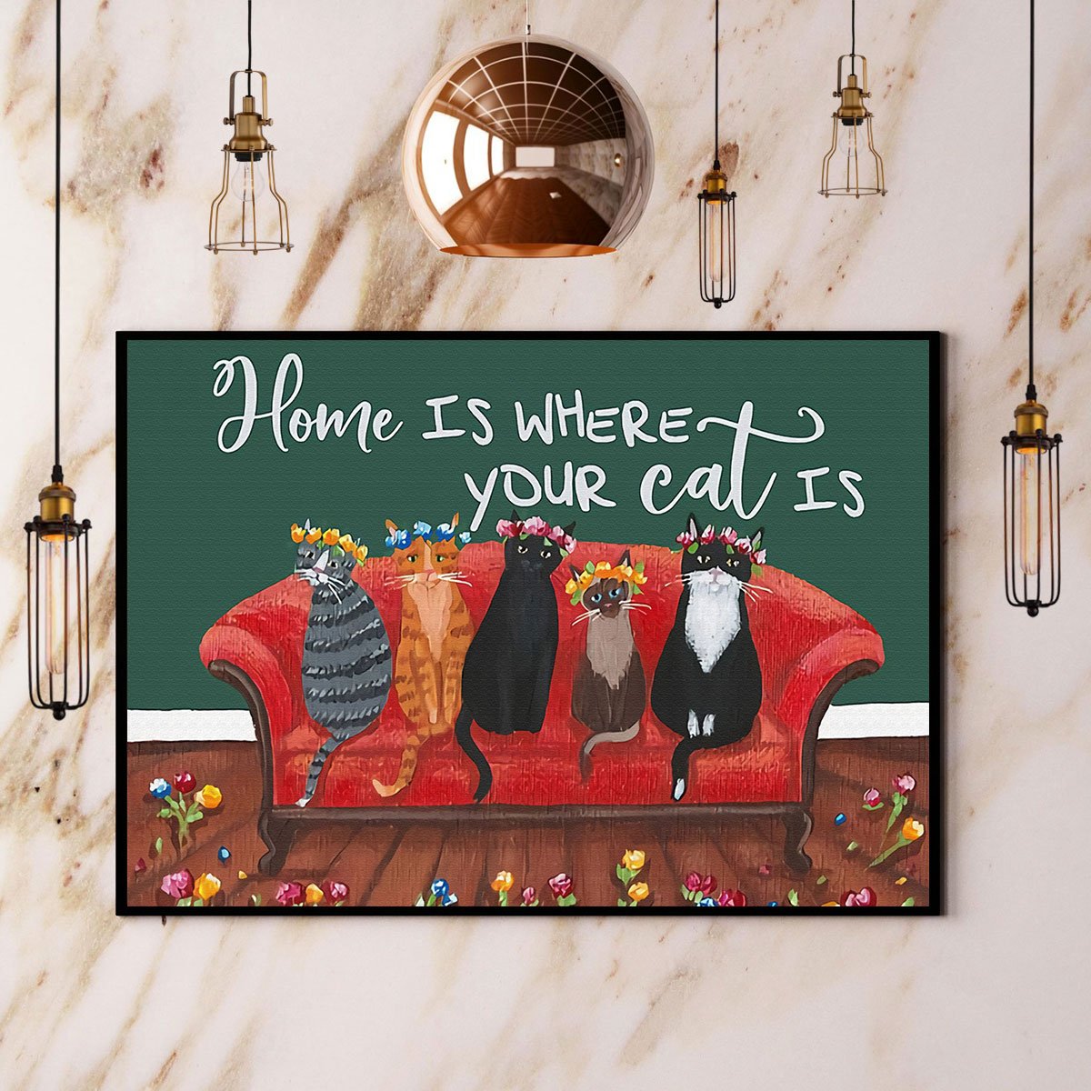 Cats Home Is Where Your Cat Is Paper Poster No Frame Matte Wall Art Decor