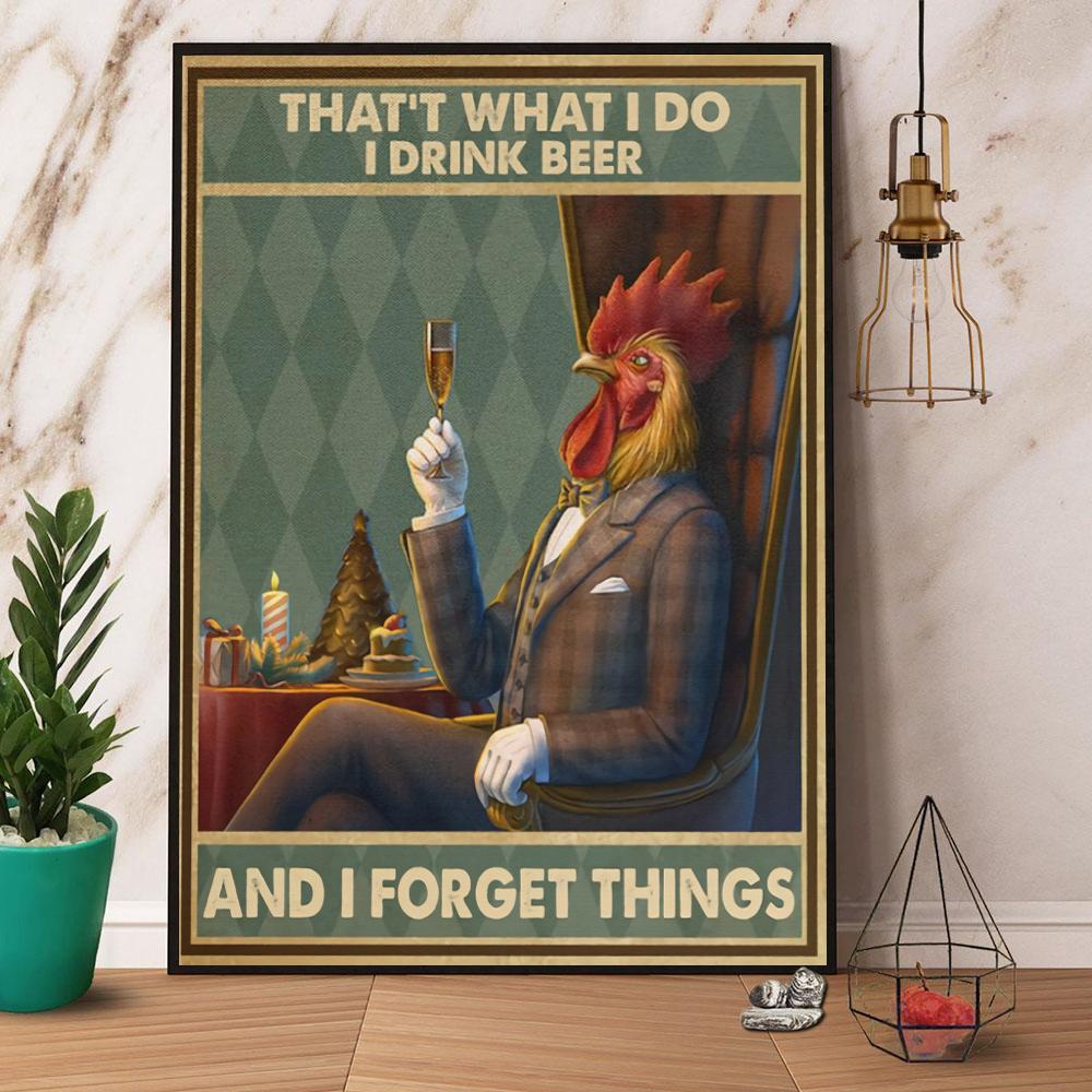 Huhn & Bier That's What I Do I Drink Bier Papier Poster, Leinwand Matt Post... - Bild 2 von 11