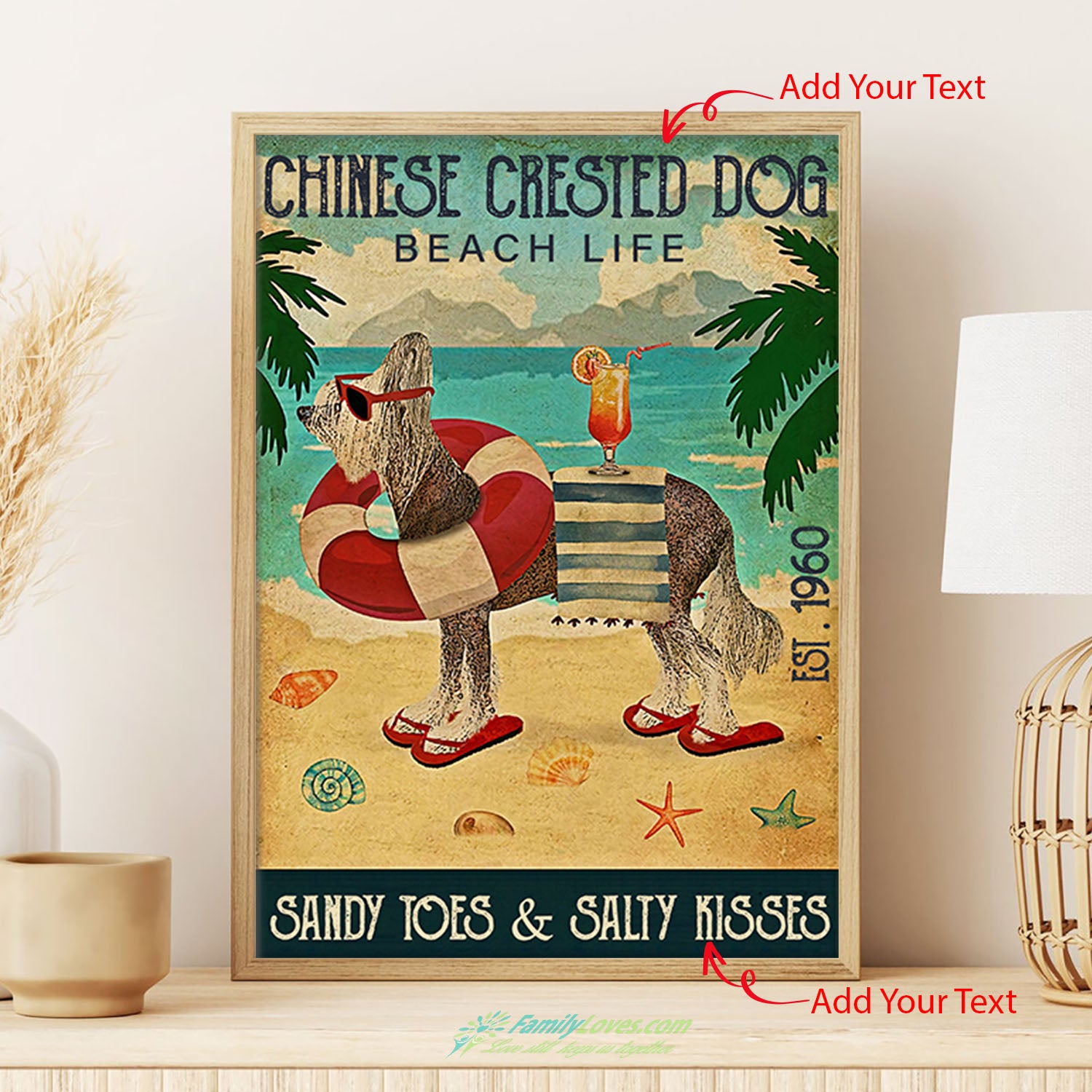 Chinese Crested Dog Beach Life Poster No Frame - Picture 2 of 7