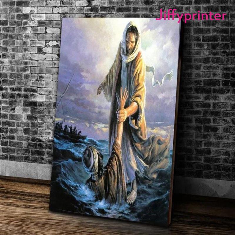 Christian Jesus Save Me Lord Who Was Walking On Water Easter Poster Wall Art... - Picture 2 of 11
