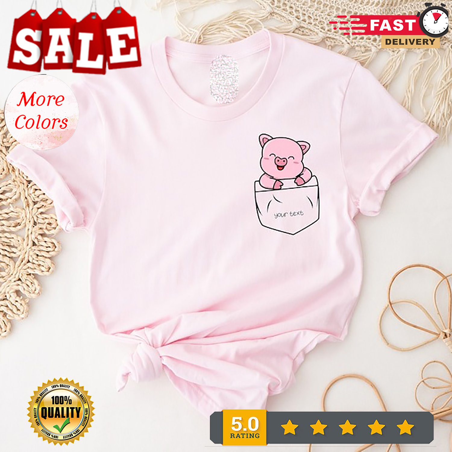 Custom Pig Shirt, Personalized Pocket Pig Shirt, Pink Pig Birthday Shirt, Cut…