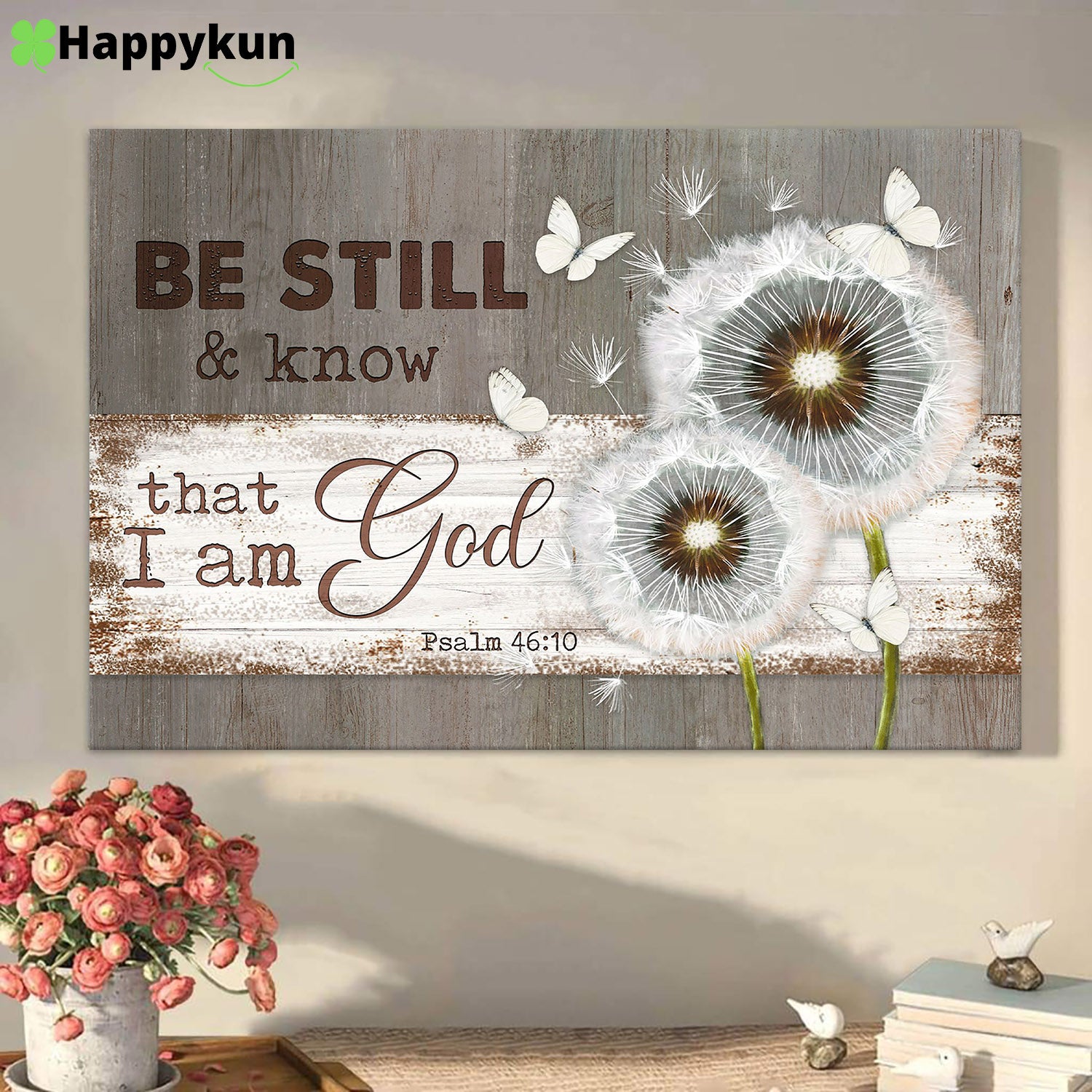 Pusteblume Sei still und wisse, dass ich Gott bin Leinwand Wandbild - Bibelvers Canva... - Bild 2 von 11