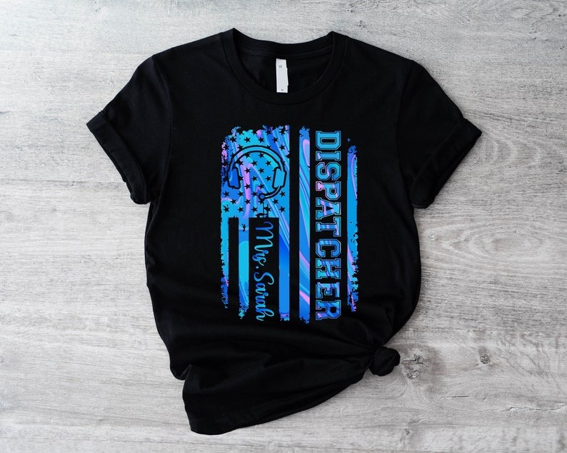 Dispatcher American Flag T-Shirt, Custom 911 Dispatcher Shirt, Dispatcher App…