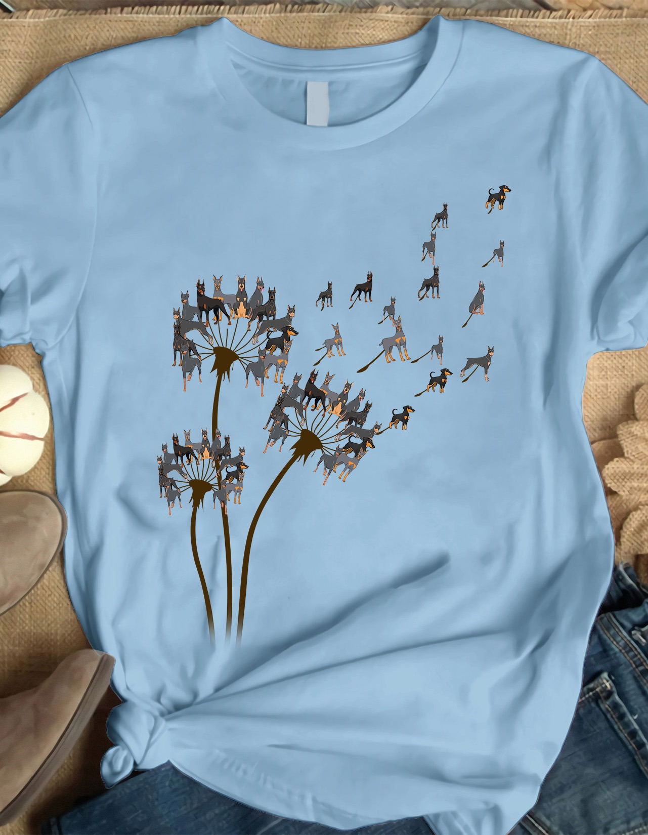Dobermann dog   Dog lover, dandelion flower