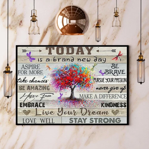 Dragonfly Tree Today Is A Brand New Day Paper Poster No Frame Matte Poster Wa…