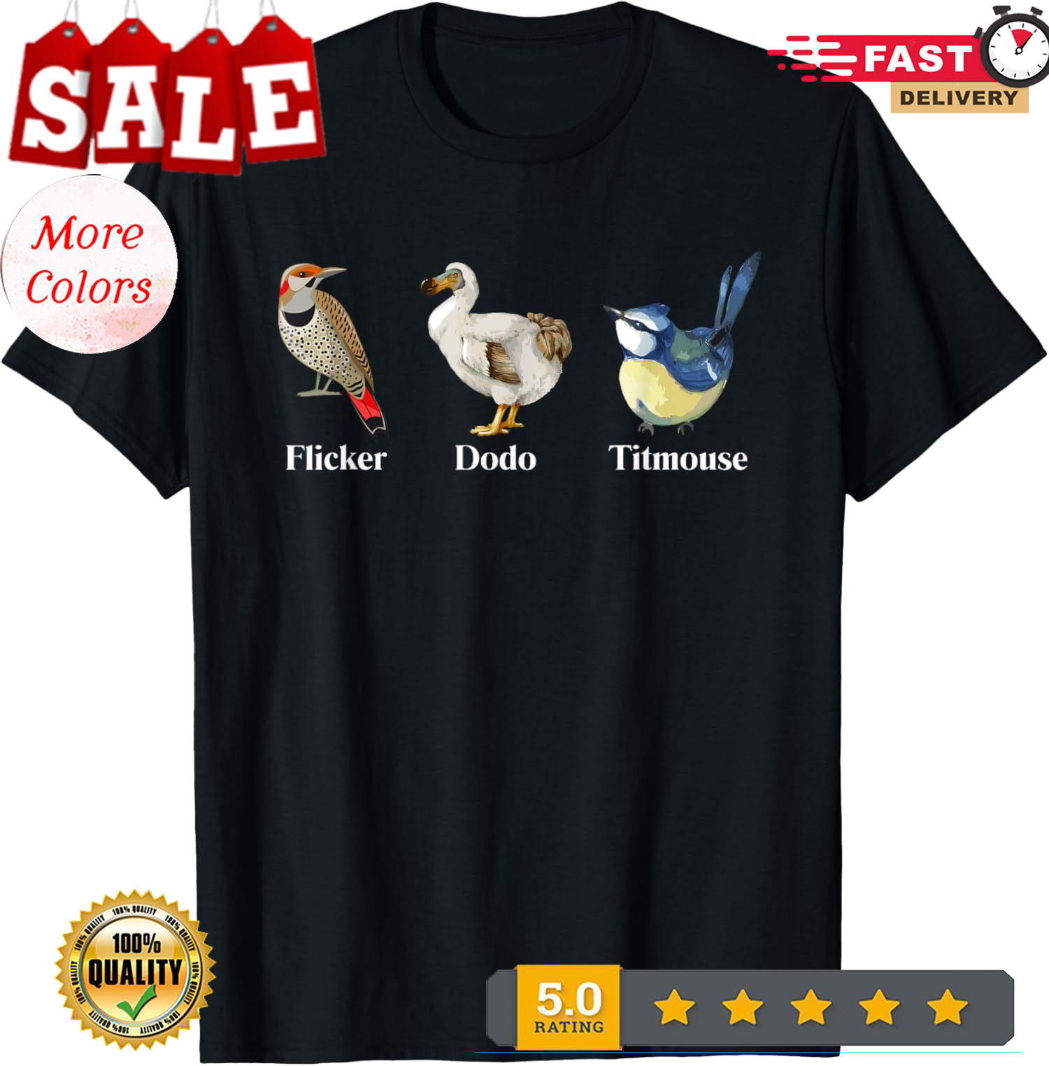 Flicker Dodo Titmouse Funny Bird Clever Birdwatcher Unisex T-Shirt