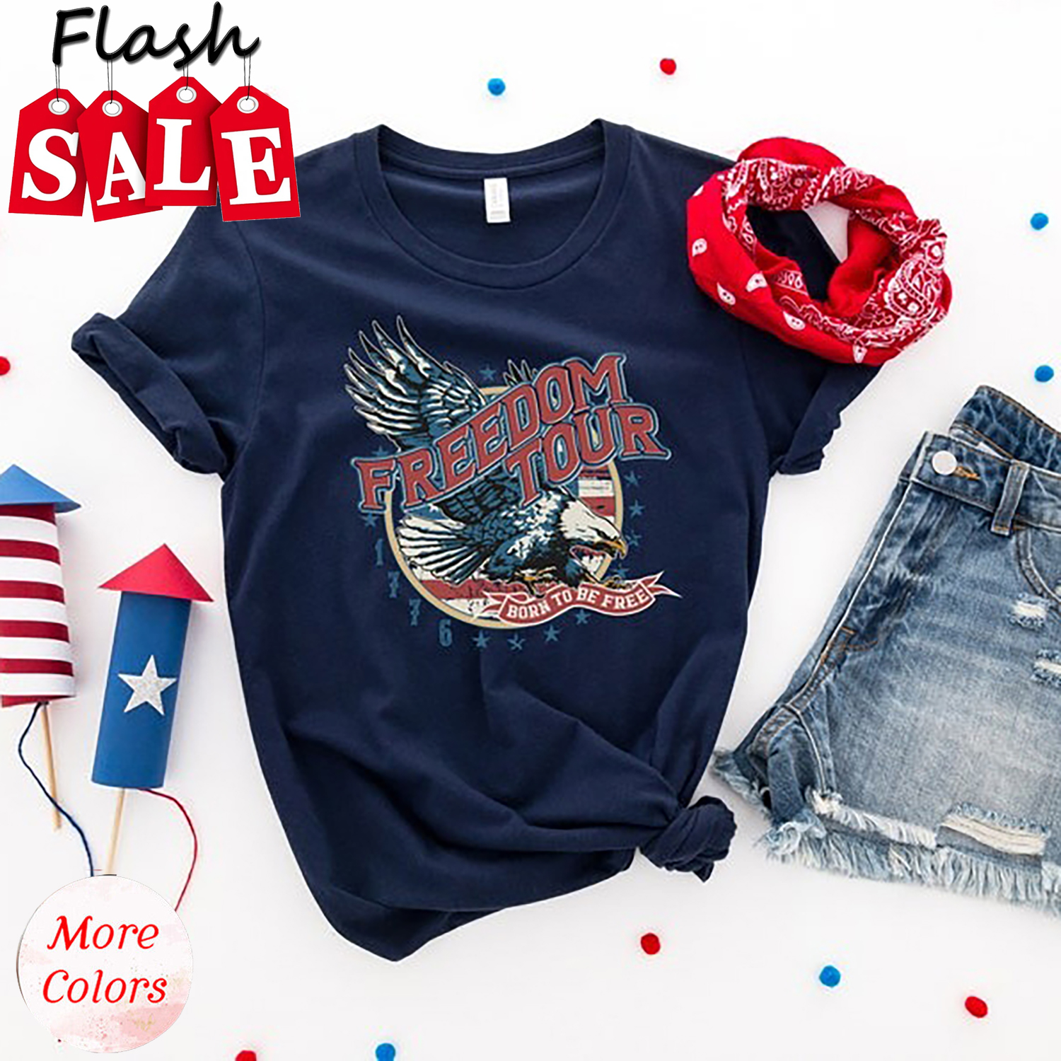 Freedom Tour Shirt, American Eagle Shirt, America Shirt, American Flag Shirt,... - Picture 2 of 14