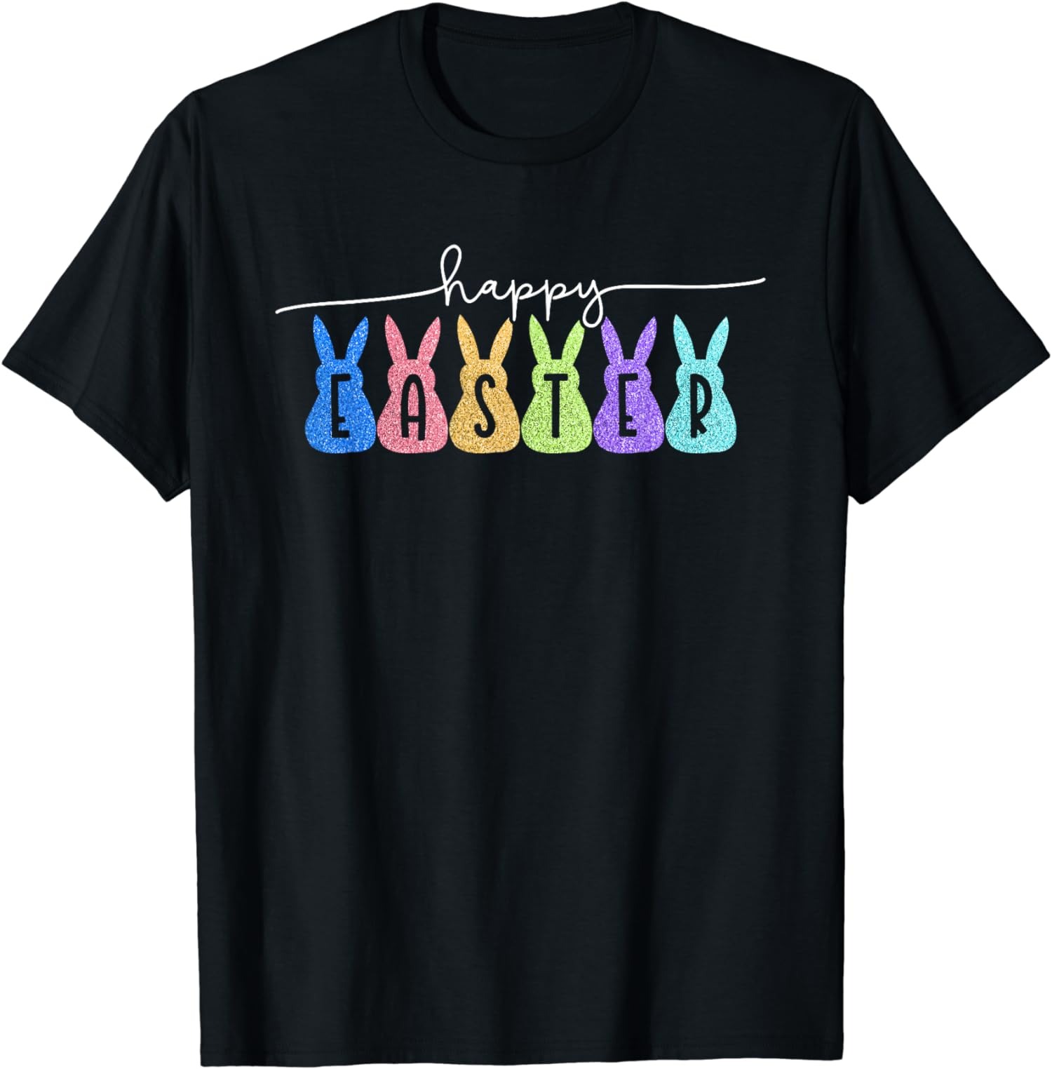 Funny Easter Design Happy Easter Bunny Rabbit Unisex T-Shirt - Picture 2 of 20