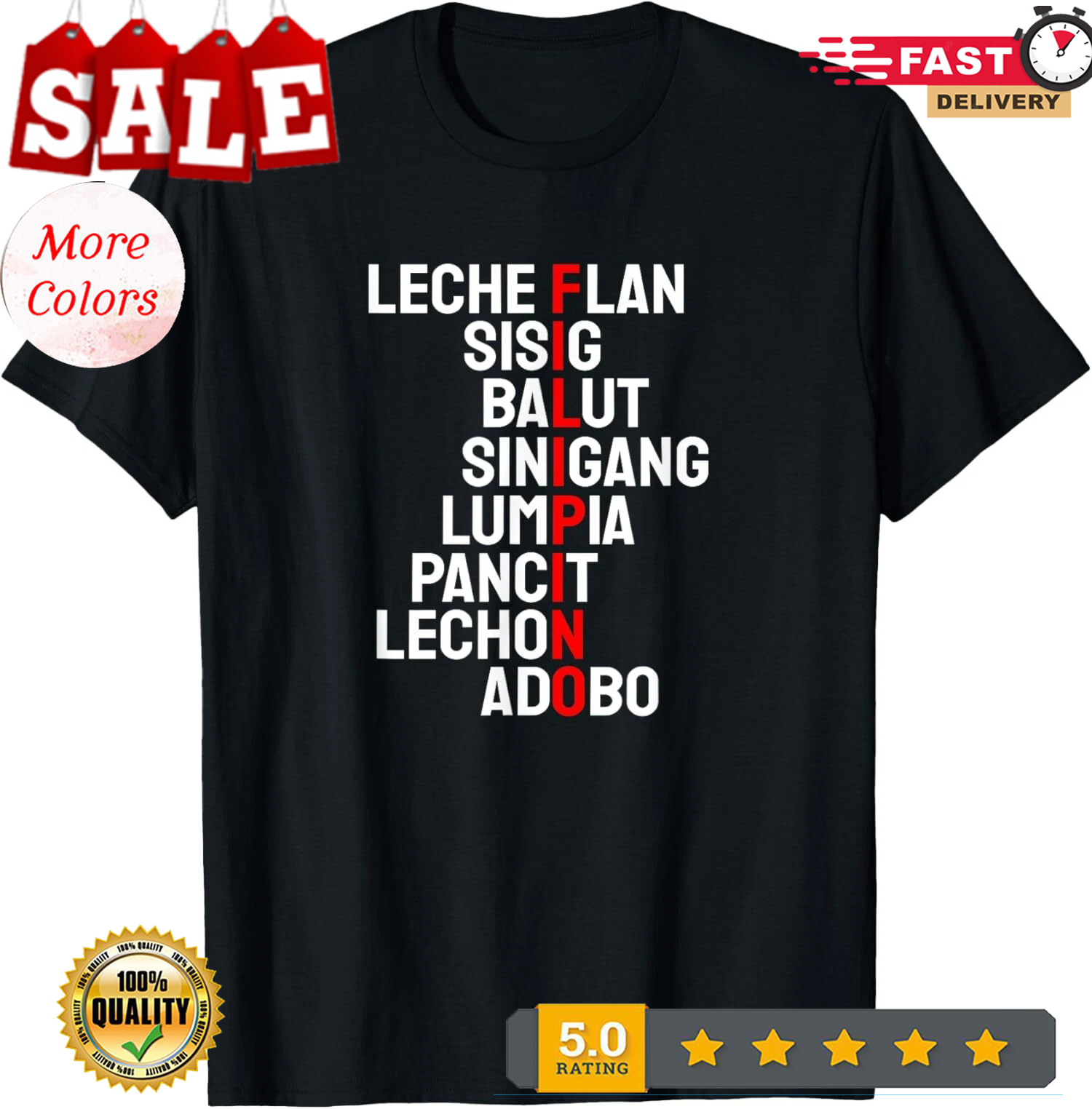 Funny Filipino Popular Food List Phillipines Unisex T-Shirt