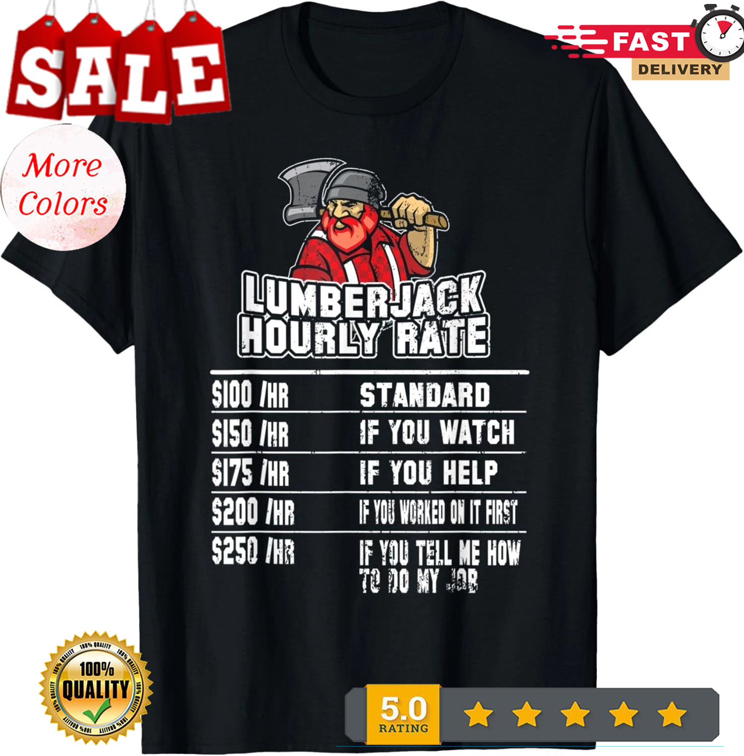 Funny Lumberjack Tshirt For Men Woodworker Shirt Chainsaw Gift Unisex T-Shirt