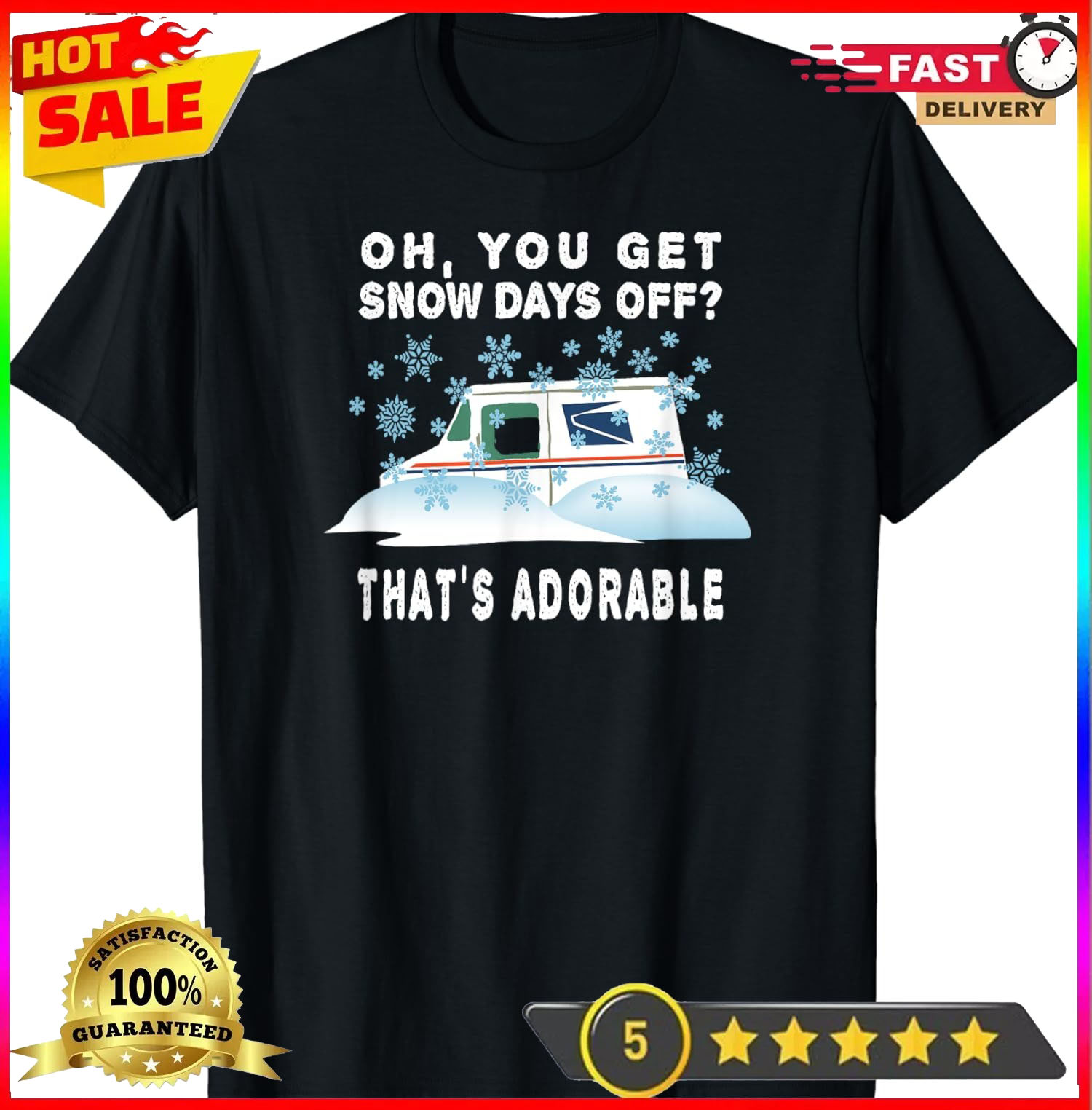 Funny Postal Worker Mail Carrier Gift Adorable Unisex T-Shirt - Picture 2 of 14
