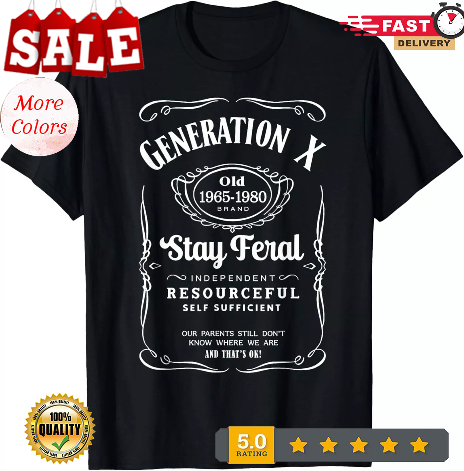Generation X Stay Feral T-Shirt - Picture 2 of 19