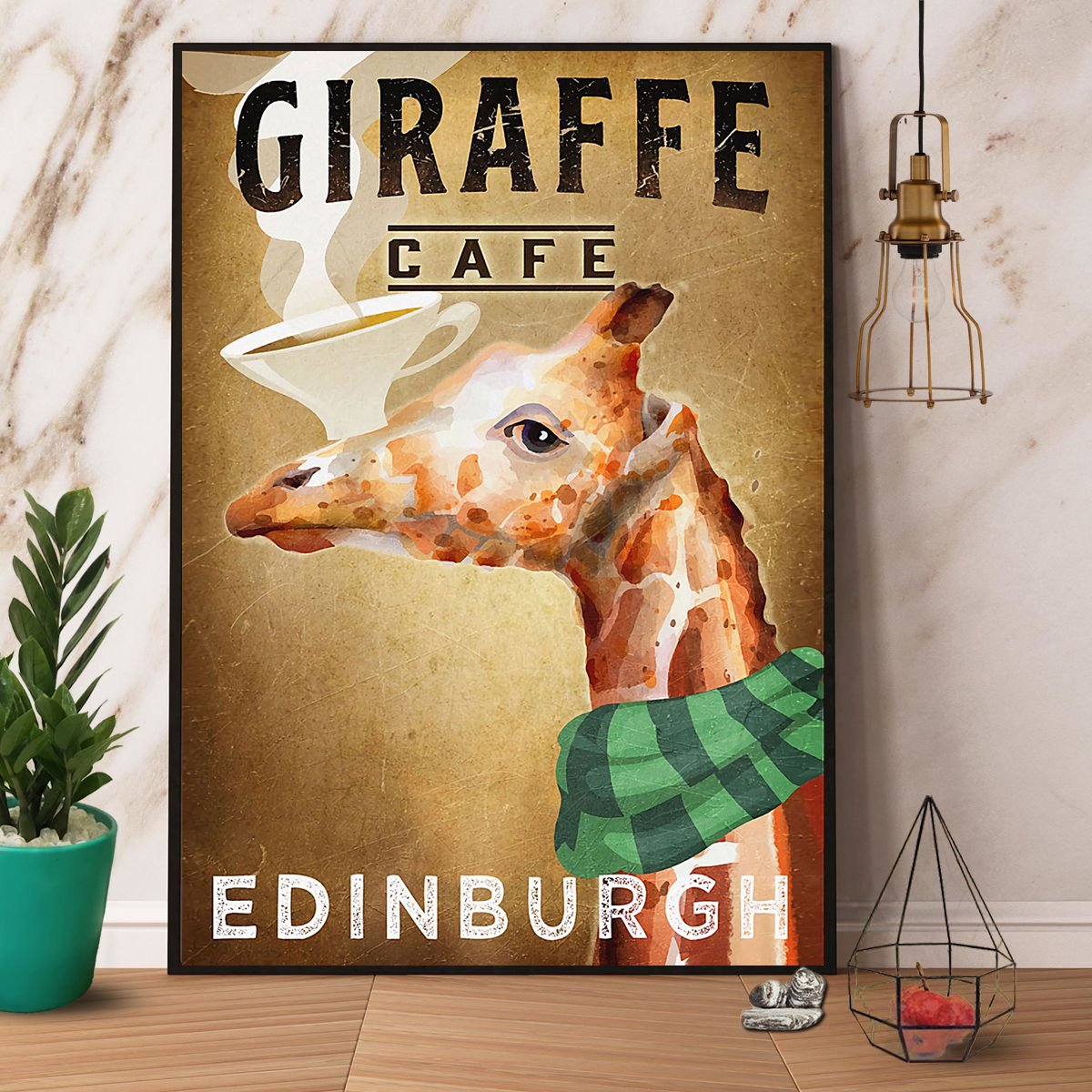 Giraffe Caffe Edinburgh Paper Poster No Frame Matte Wall Art Decor