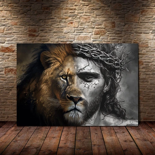 God Amazing Lion Face Poster, The Perfect Combination Poster, Jesus And Lion …