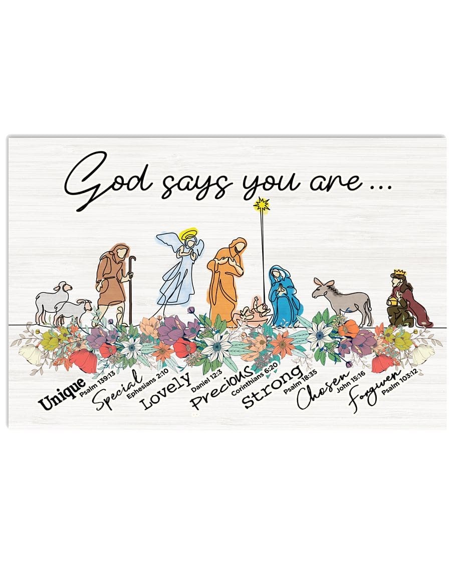 God says you are unique special lovely precious strong chosen forgiven Nativi…