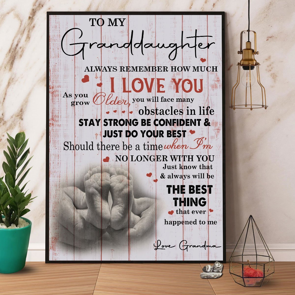 Grandma To My Granddaughter I Love You Satin Poster, Canvas Wall Art Decor - Bild 2 von 11