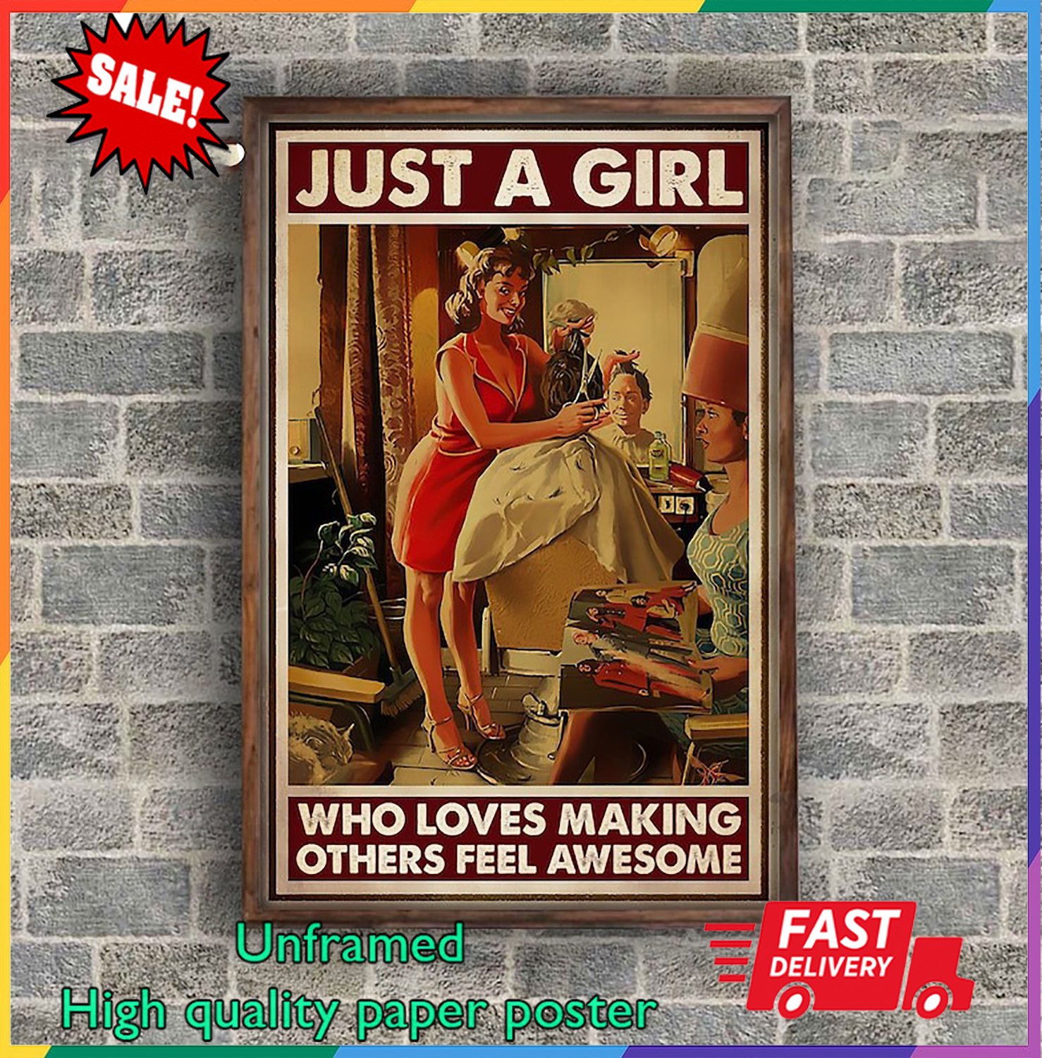Hairdresser Hair Stylist Barber Poster Just A Girl Who Loves Making Others Fe…