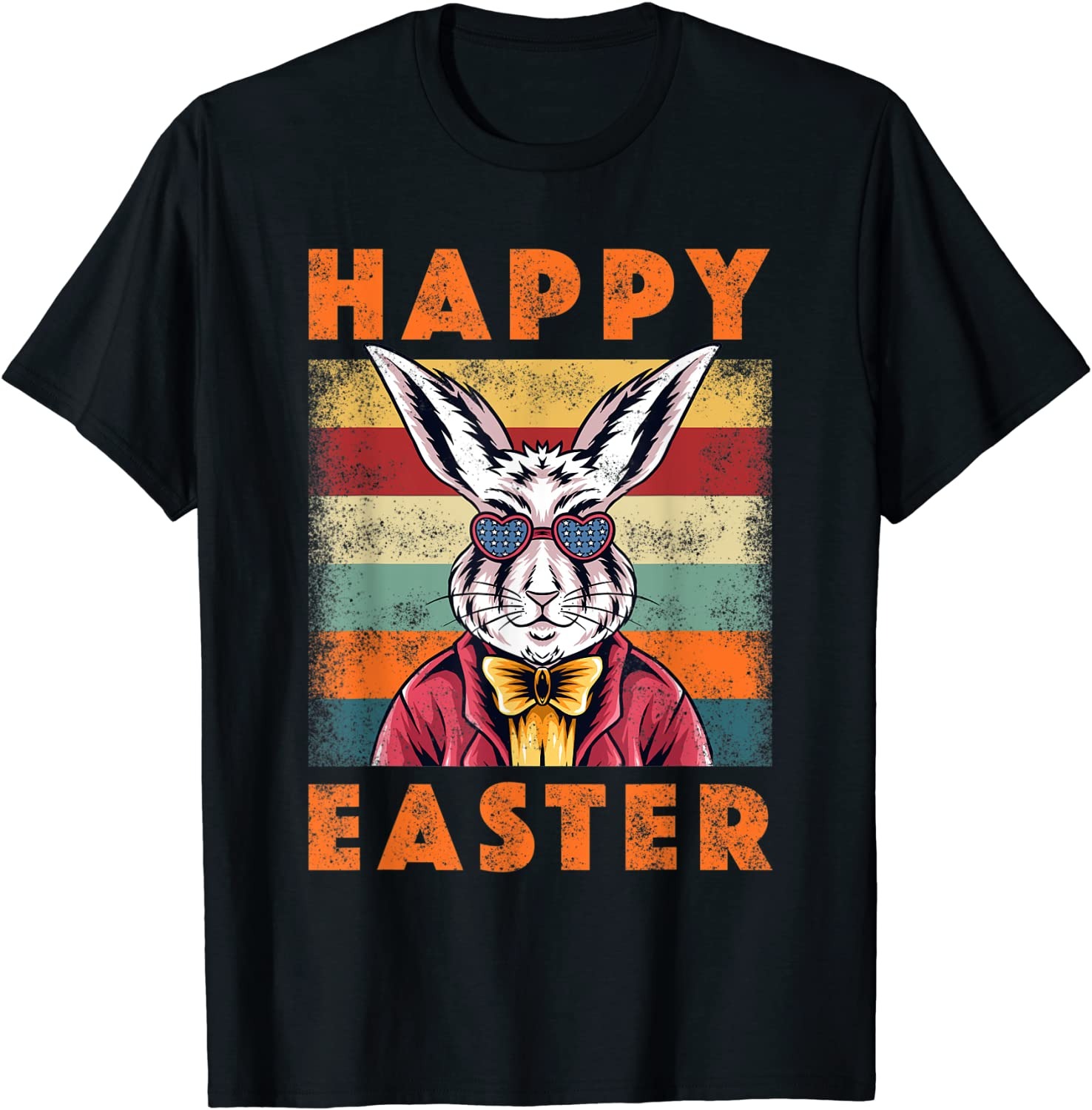 Happy Easter Bunny Retro Rabbit Kids Design Clothes Outfit T-Shirt - Picture 2 of 20