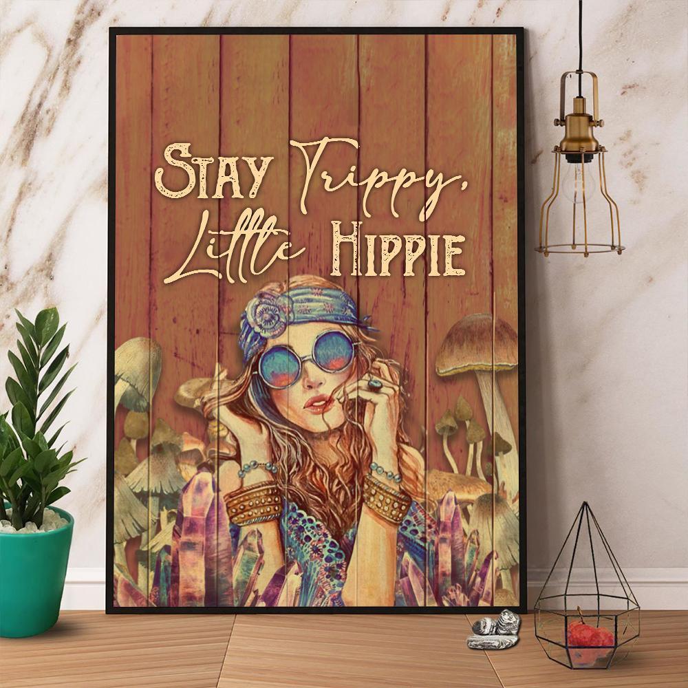 Hippie Girl Stay Trippy Little Hippie Satin Poster, Canvas Wall Art Decor - Bild 2 von 11