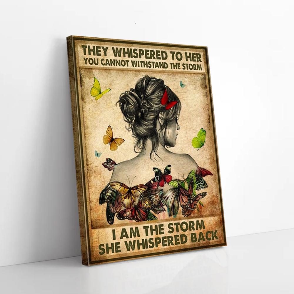 Póster de mariposa I Am The Storm Girl, arte de pared en lienzo - Imagen 2 de 11