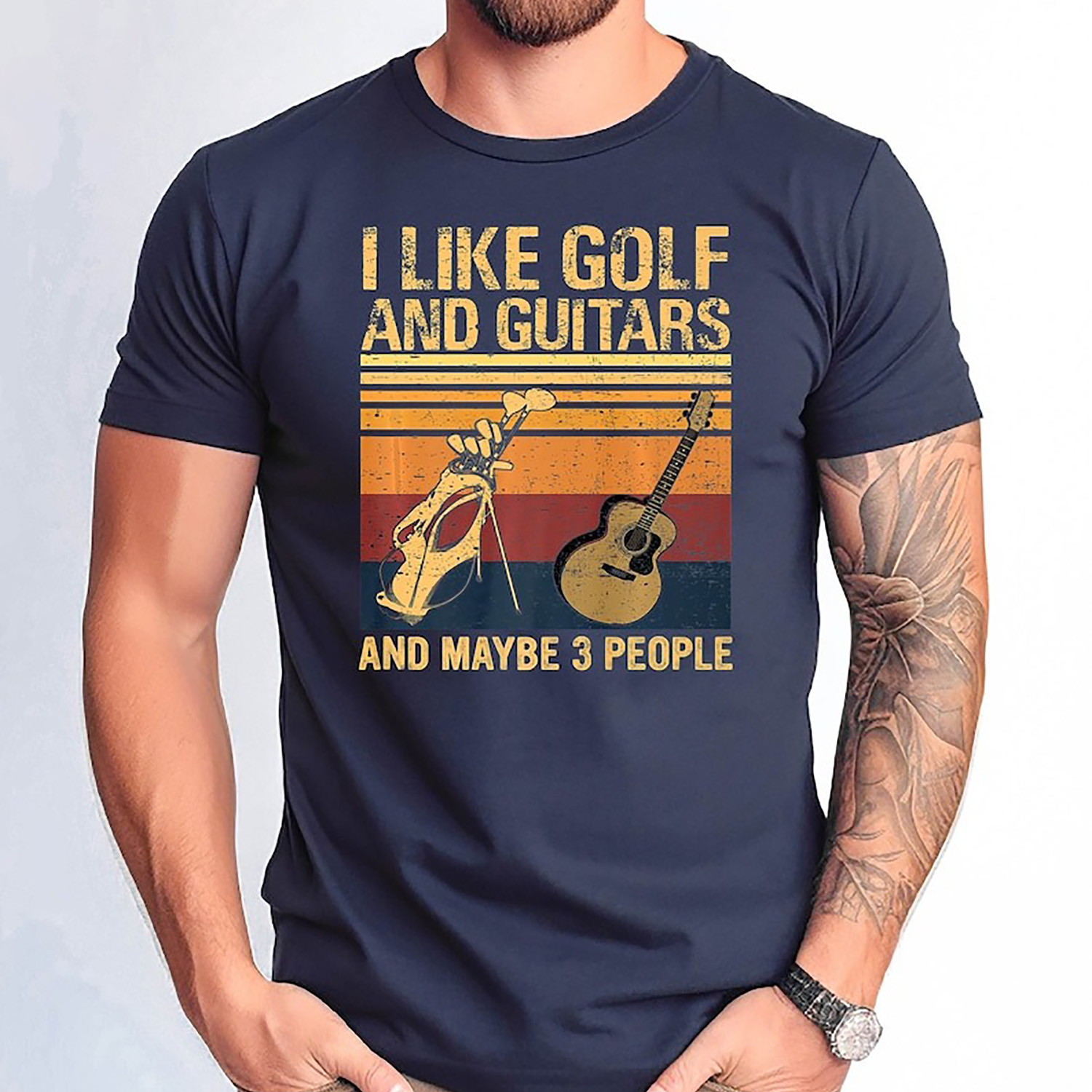 I Like Golf and Guitars and Maybe 3 People Tshirt, Guitarist Tshirt, Gift for... - Picture 2 of 20