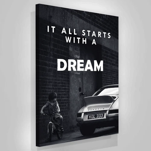 It All Starts With A Dream Motivational Matte Poster, Poster