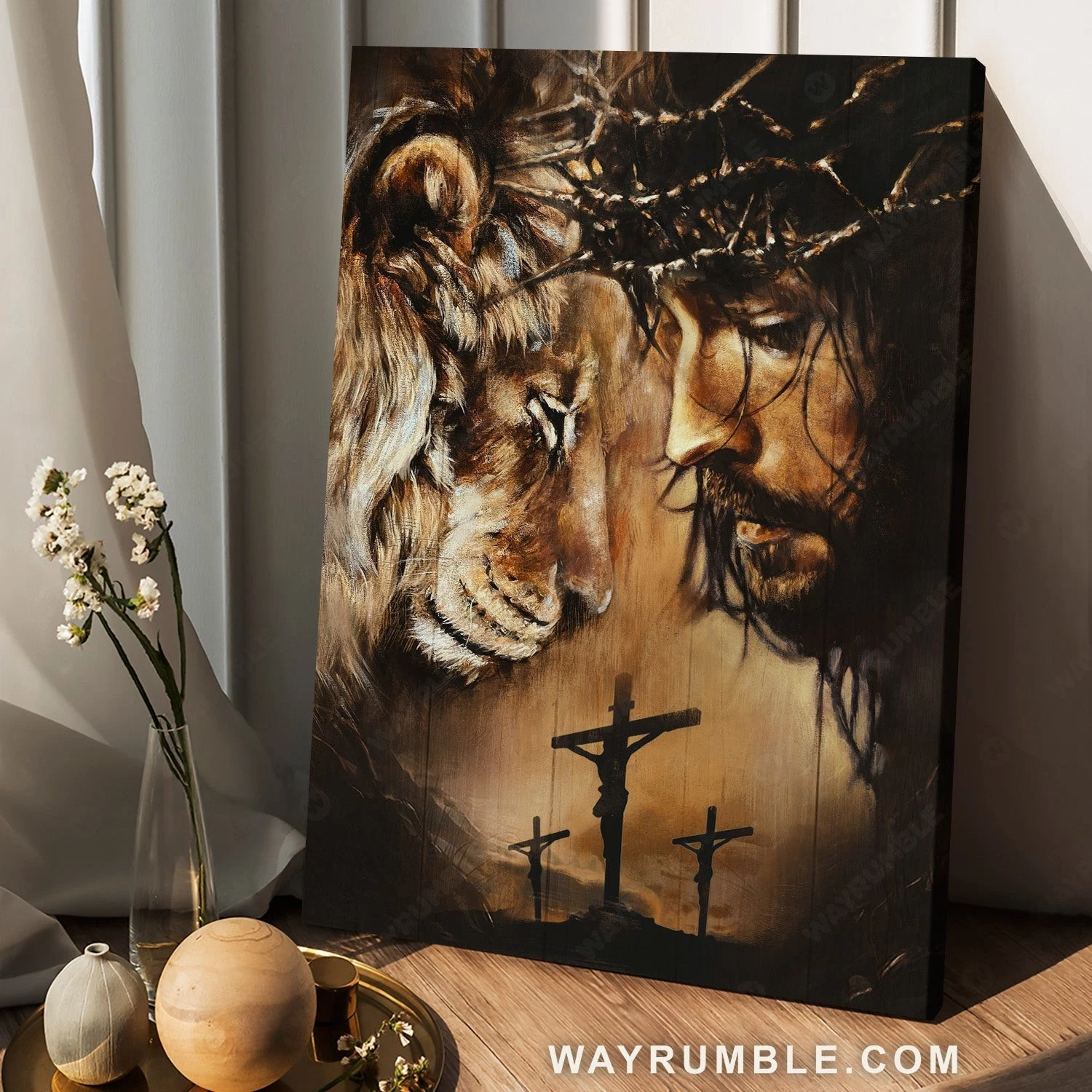 Jesus And Lion – Jesus Portrait Poster Prints, Wall Art – Version 2_4372