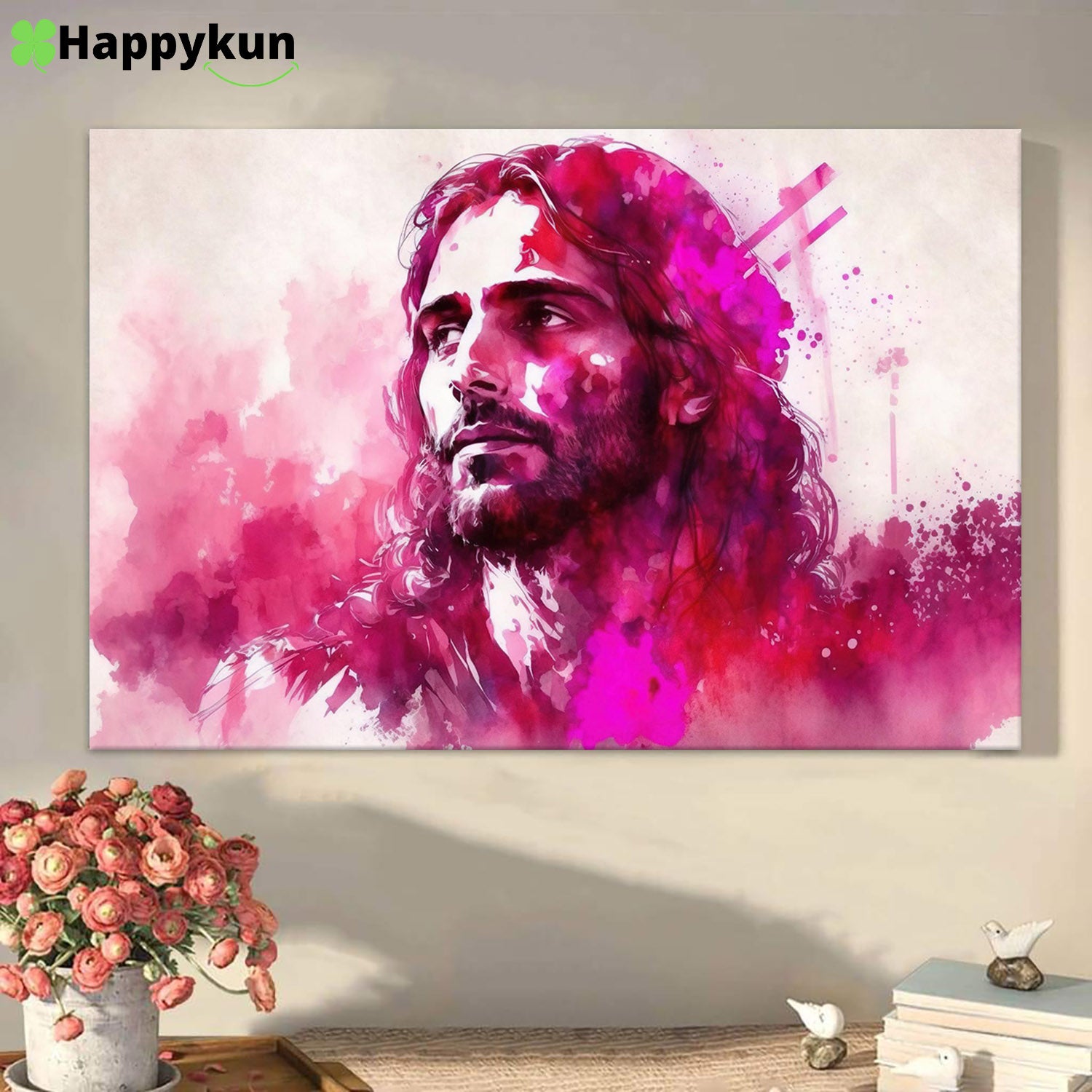 Jesus Christ Watercolor Canvas Pictures - Faith Art - Christian Canvas Wall A... - Picture 2 of 11