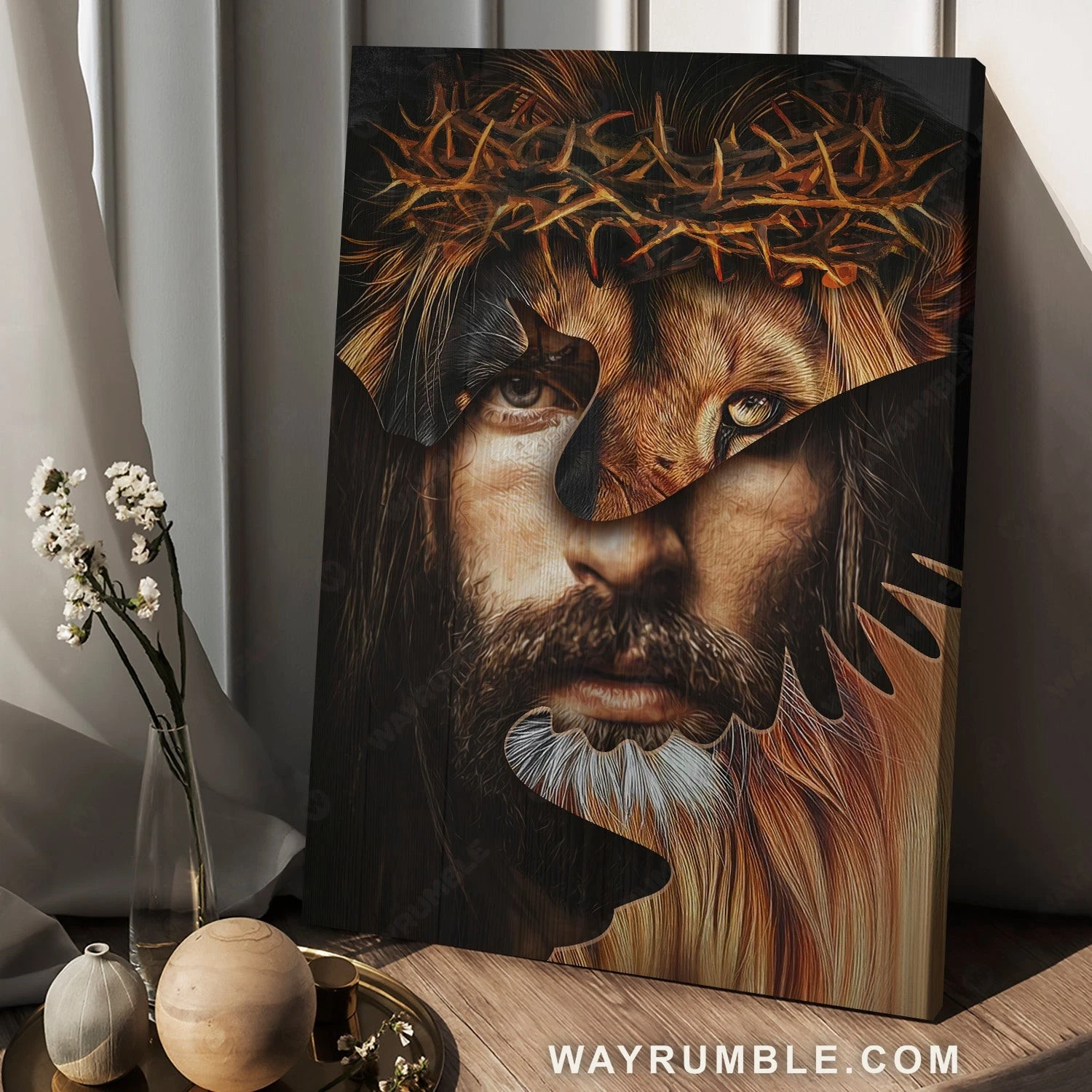 Jesus Face, Lion Eye, Peace Dove. Prayer For Courage – Jesus Portrait Poster …