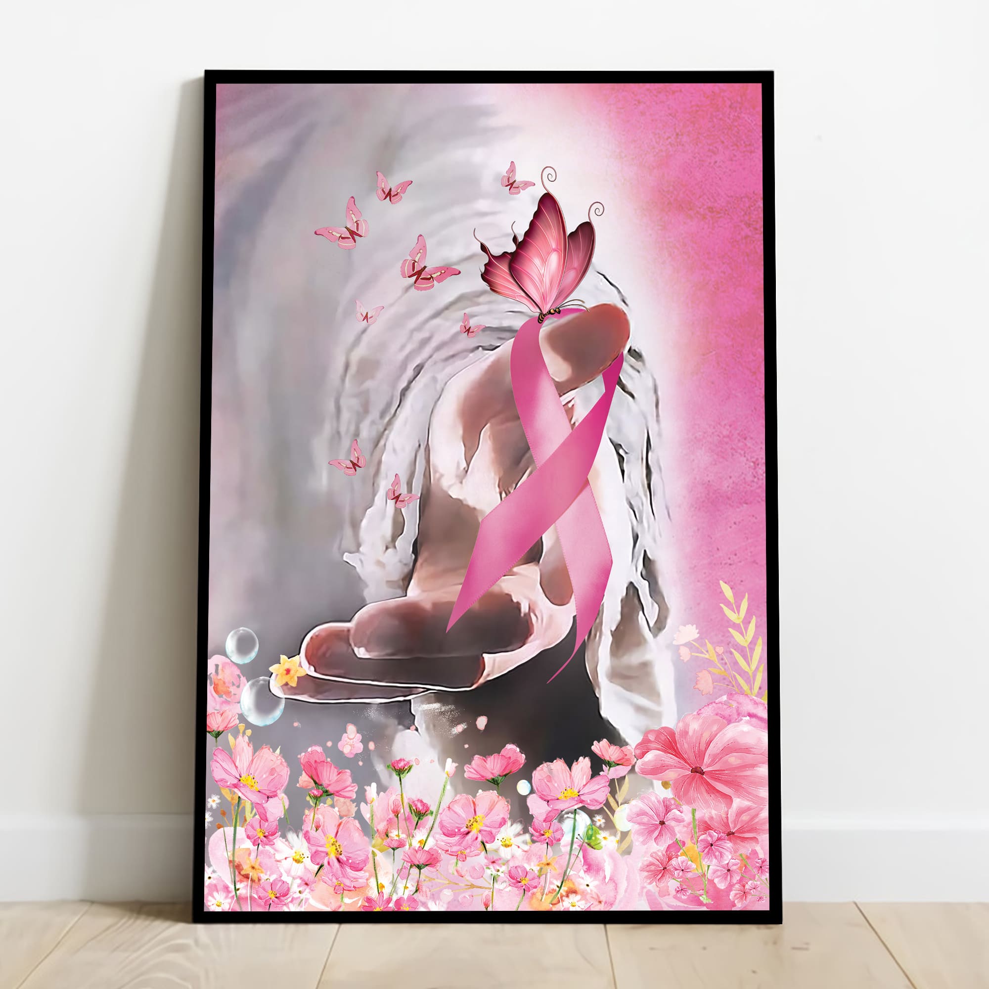 Jesus Take My Hand Breast Cancer Wall Art Poster Unframed - Godoprint - Picture 2 of 11