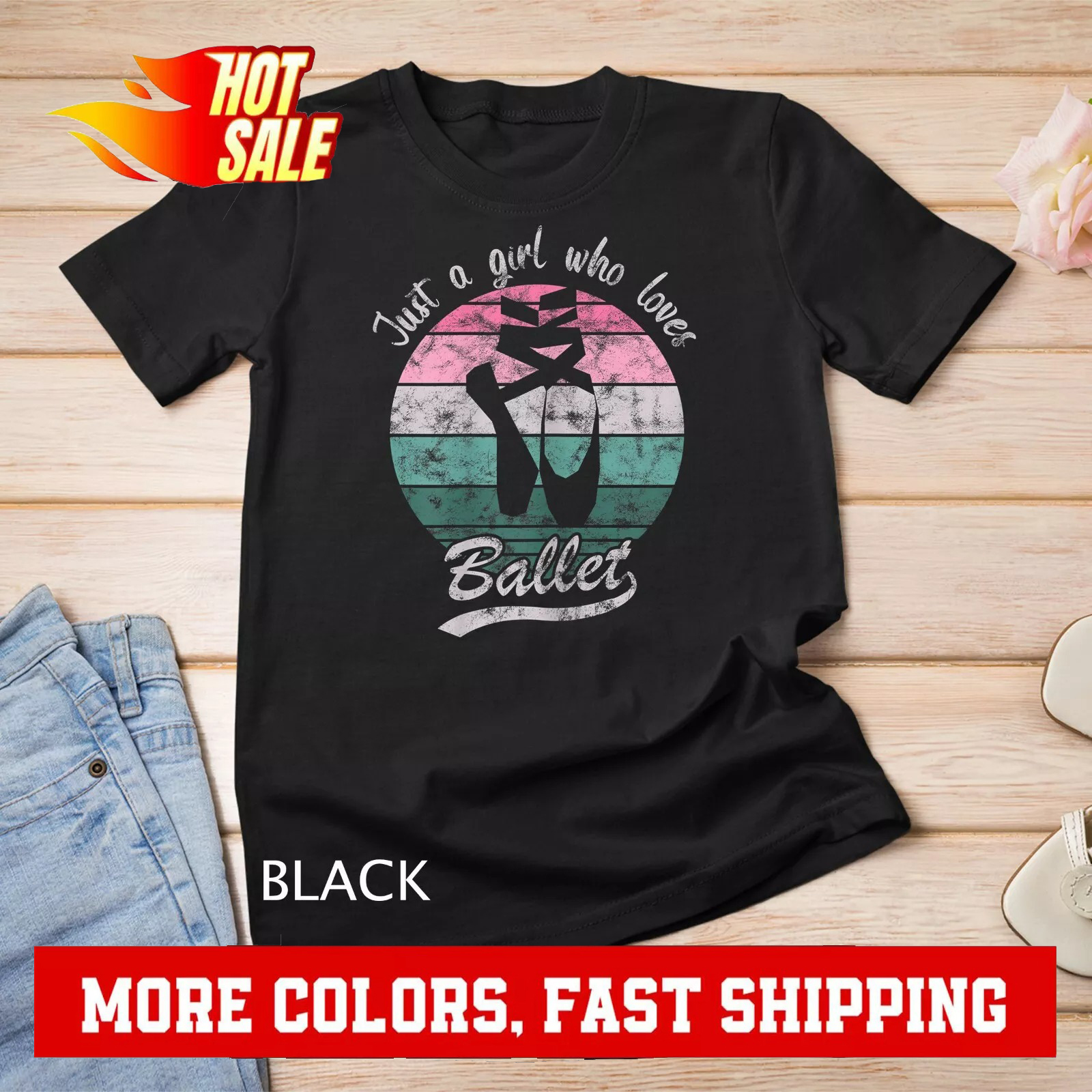 Just A Girl Who Loves Ballet - Dancing Ballerina Girl Unisex T-shirt - Picture 2 of 20