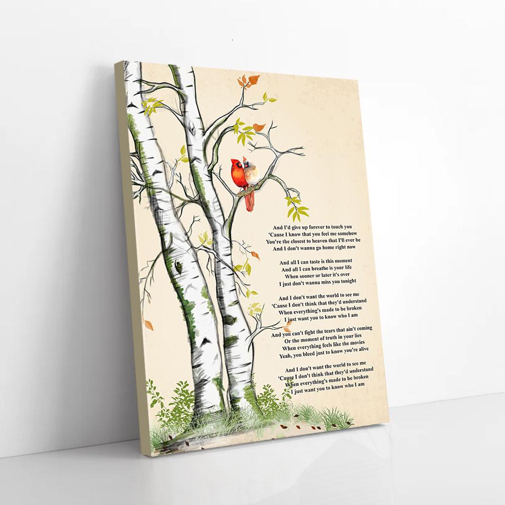 Letter Couple Cardinal On The Tree Love Matte Poster Wall Art