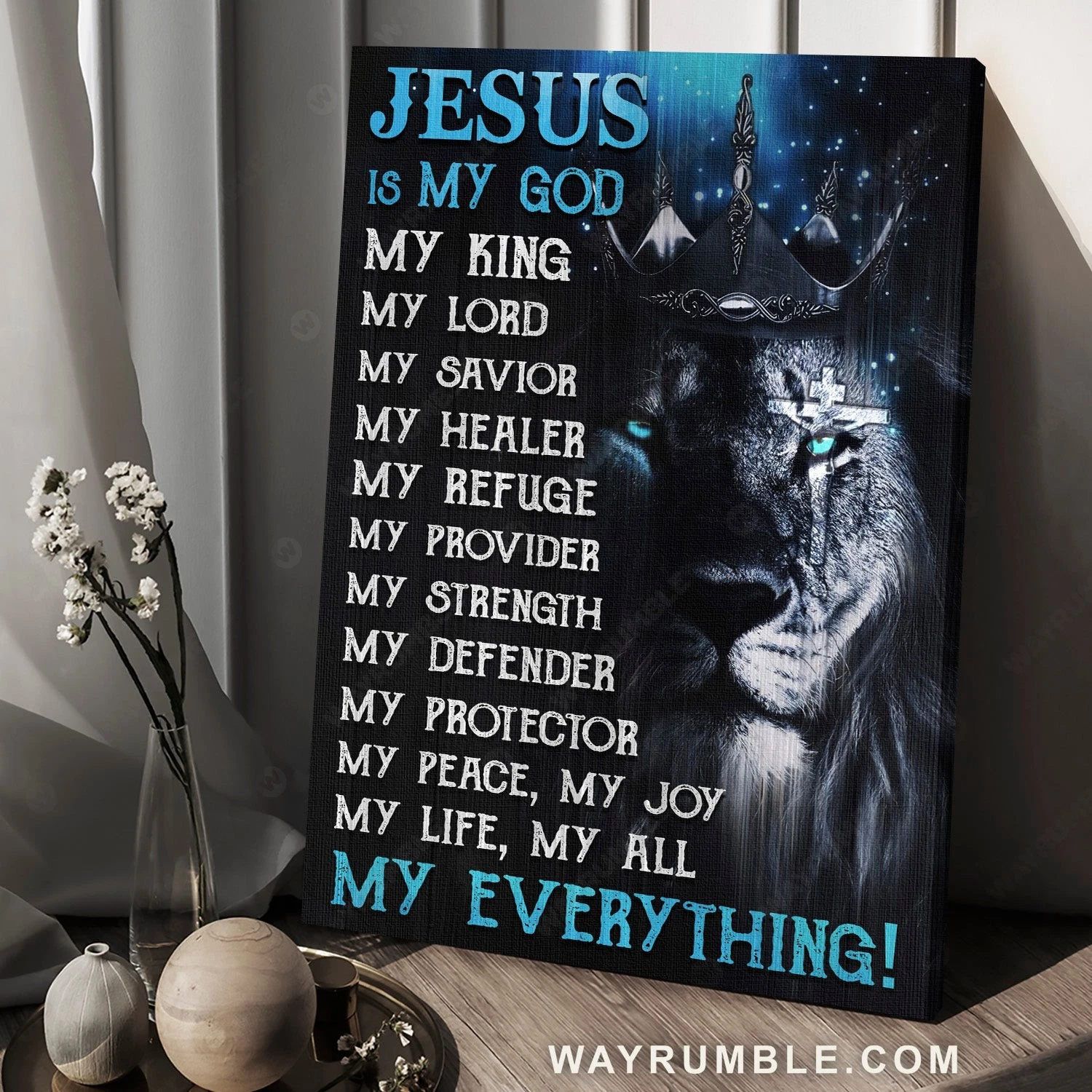 Lion Of Judah, Lion King, Jesus Cross, Jesus Is My God – Jesus Portrait Canva…