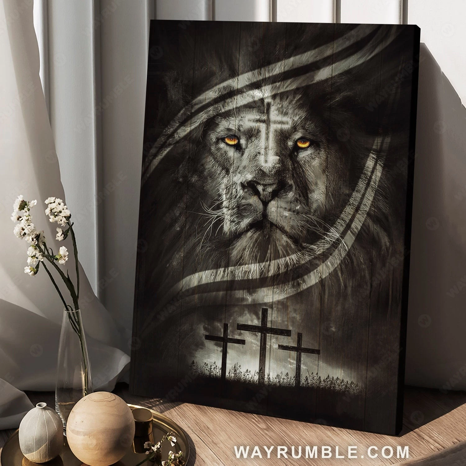Lion Painting, Lion Of Judah, The Holy Cross – Jesus Portrait Poster Prints, …