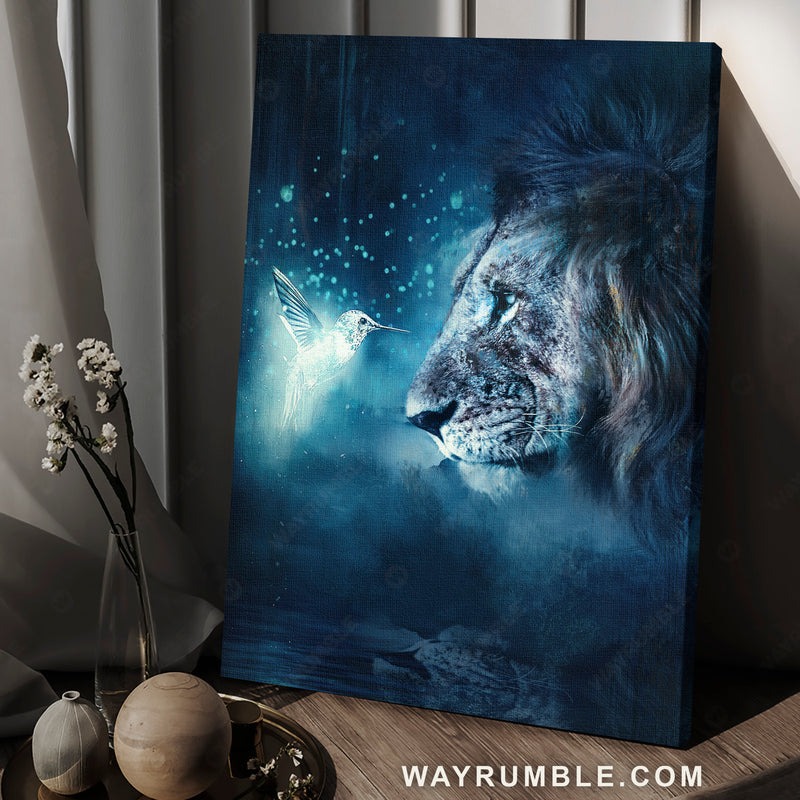 Lion of Judah, Hummingbird drawing, Night light – Jesus Portrait Poster Print…