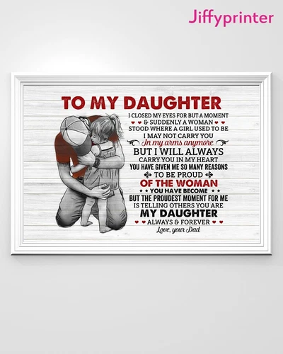 Lovely Dad To My Daughter Poster Wall Art Horizontal