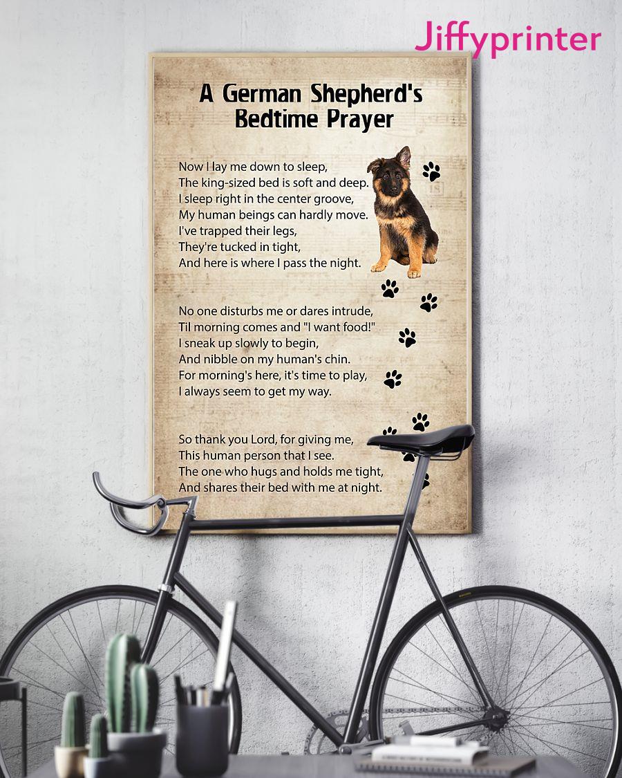 Lovely German Shepherd Bedtime Prayer Poster Wall Art Vertical - Picture 2 of 11