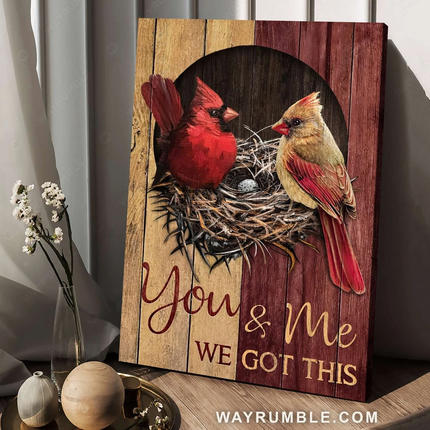 Male And Female Cardinals, Bird Nest, You And Me We Got This – Family Portrai…