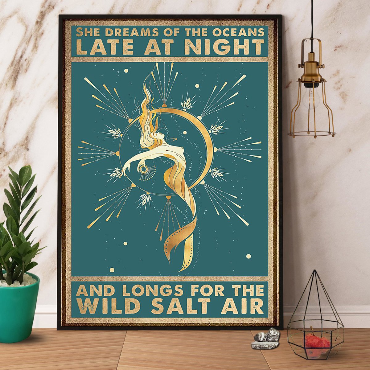 Mermaid She Dreams Of The Ocean And Longs For The Wild Salt Air Vintage Great... - Picture 2 of 7