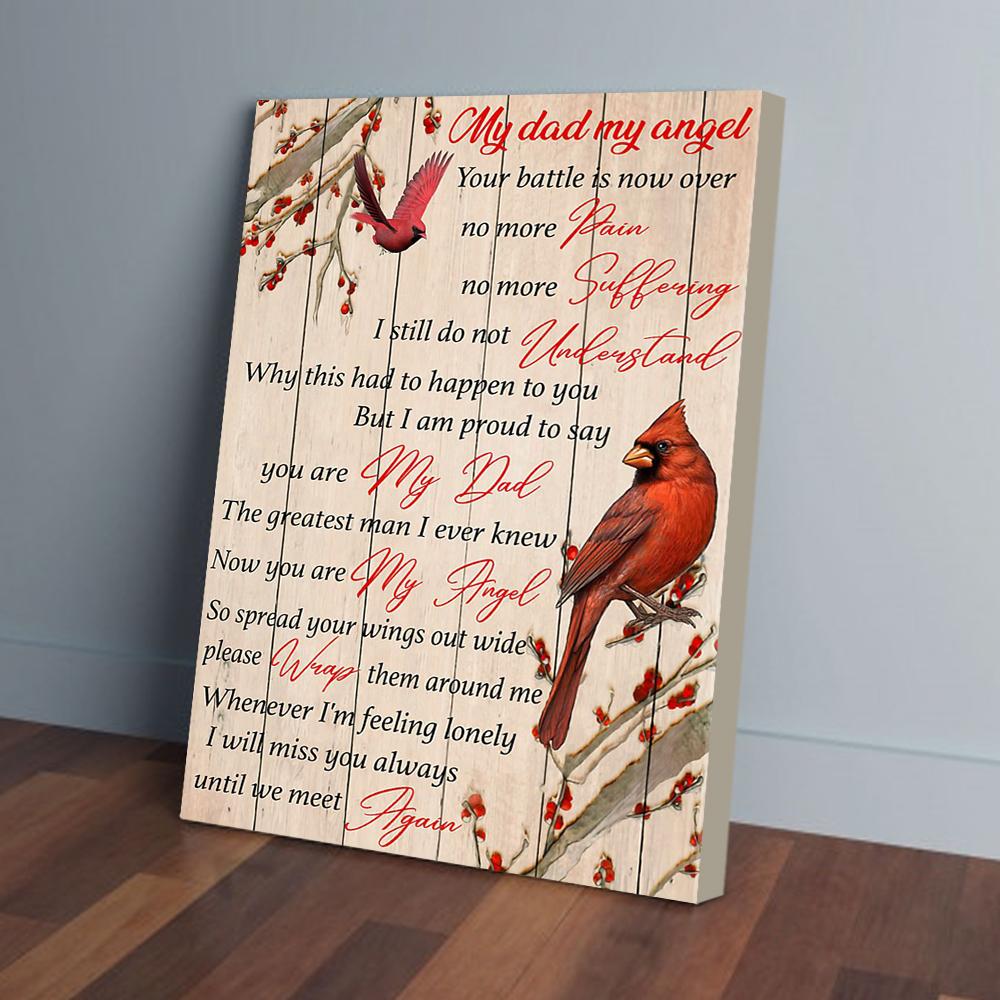 My Dad My Angel Cardinal Matte Poster, Canvas Wall Art - Bild 2 von 11