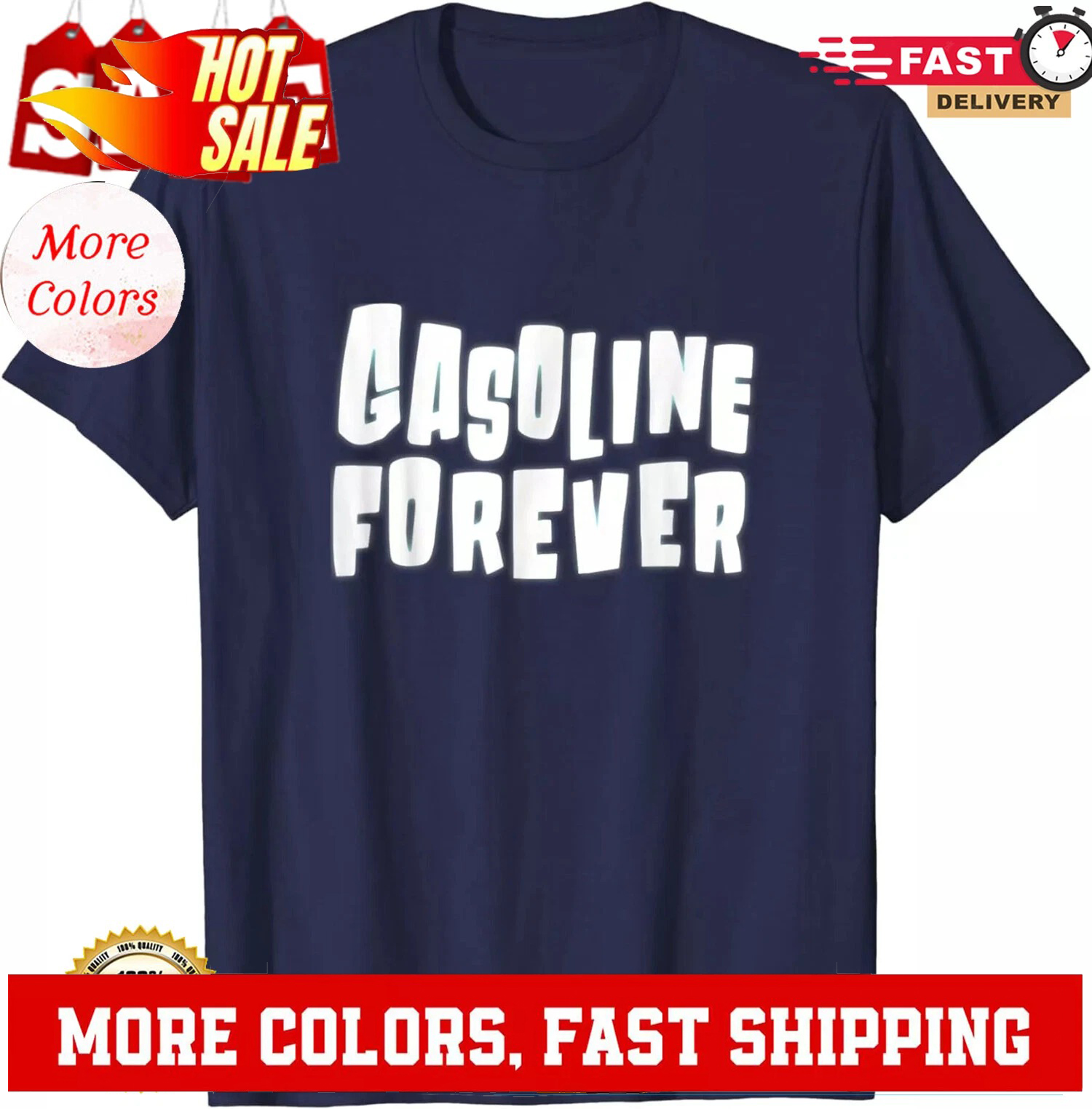 NEW LIMITED Gasoline Forever Funny Gas Cars Tees Premium Tee T-Shirt S-5XL - Picture 2 of 20
